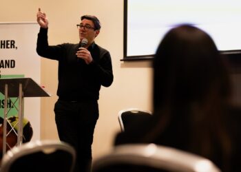Andy Burnham speaking at an ALLChild event, November 2024