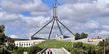 Exterior of Parliament House in Canberra, Australia