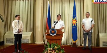 Philippine President Ferdinand Marcos Jr. at a Malacañang press conference