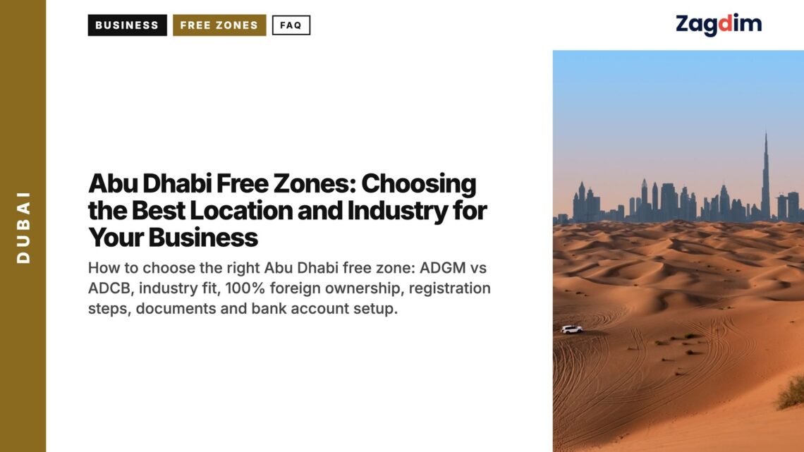 Nature — Desert dunes landscape with distant Dubai skyline, illustrating Abu Dhabi Free Zones: Choosing the Best Location and Industry for Your Business
