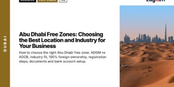 Nature — Desert dunes landscape with distant Dubai skyline, illustrating Abu Dhabi Free Zones: Choosing the Best Location and Industry for Your Business