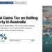 Aerial — Aerial view of Sydney Harbour and Harbour Bridge, illustrating Capital Gains Tax on Selling Property in Australia