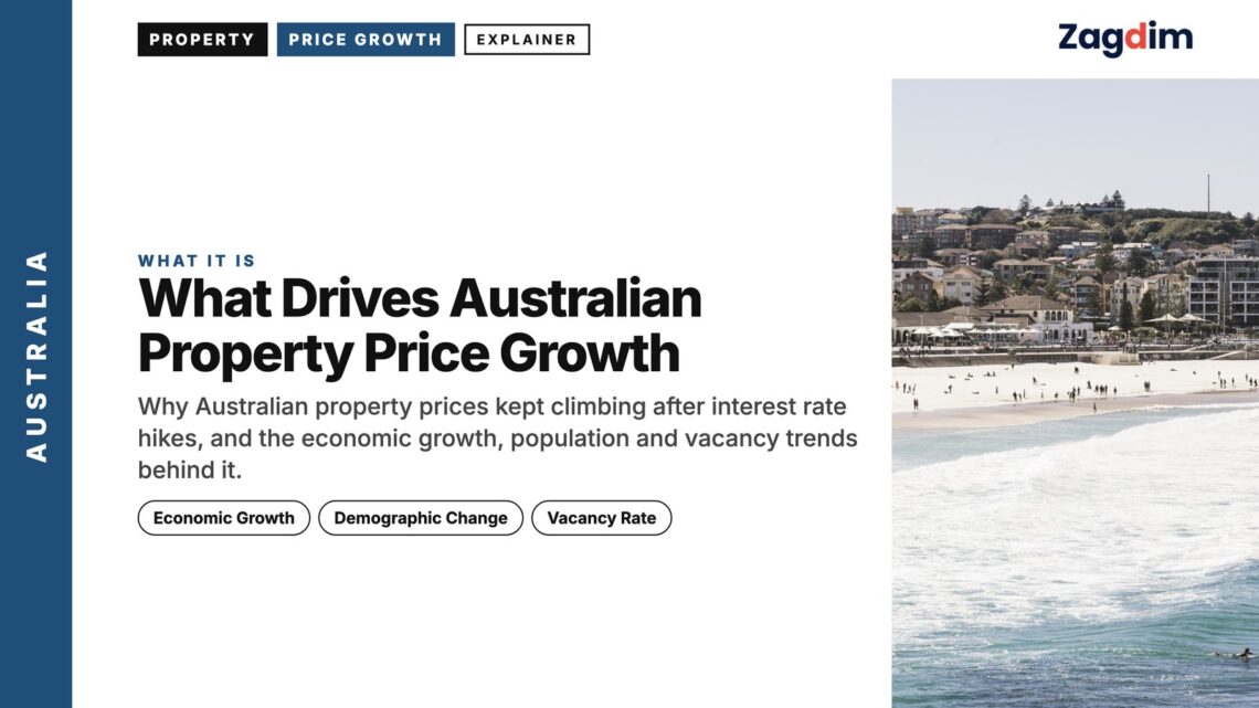 Beach — Sydney beach with waves and distant headland, illustrating What Drives Australian Property Price Growth