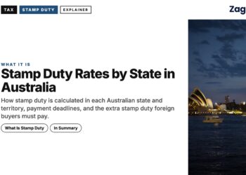 Landmark — Sydney Opera House at night across the harbour, illustrating Stamp Duty Rates by State in Australia