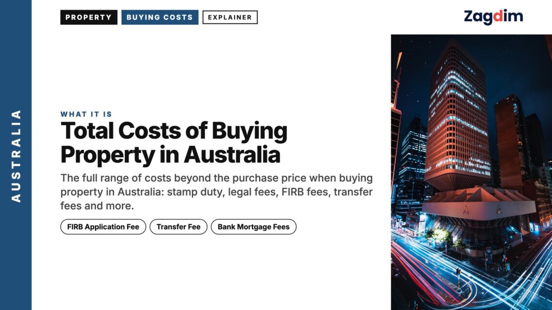 Night — Illuminated building with colourful light trails at night, illustrating Total Costs of Buying Property in Australia