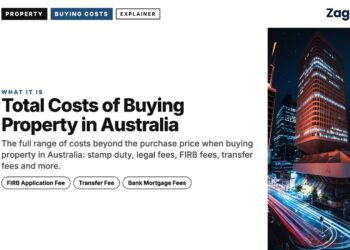 Night — Illuminated building with colourful light trails at night, illustrating Total Costs of Buying Property in Australia
