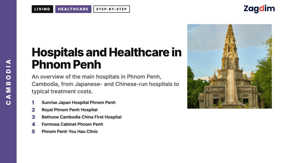 Landmark — ornate white stupa spire monument, illustrating Hospitals and Healthcare in Phnom Penh