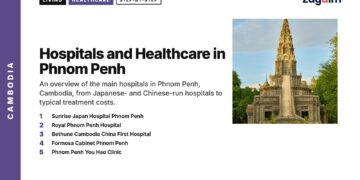 Landmark — ornate white stupa spire monument, illustrating Hospitals and Healthcare in Phnom Penh