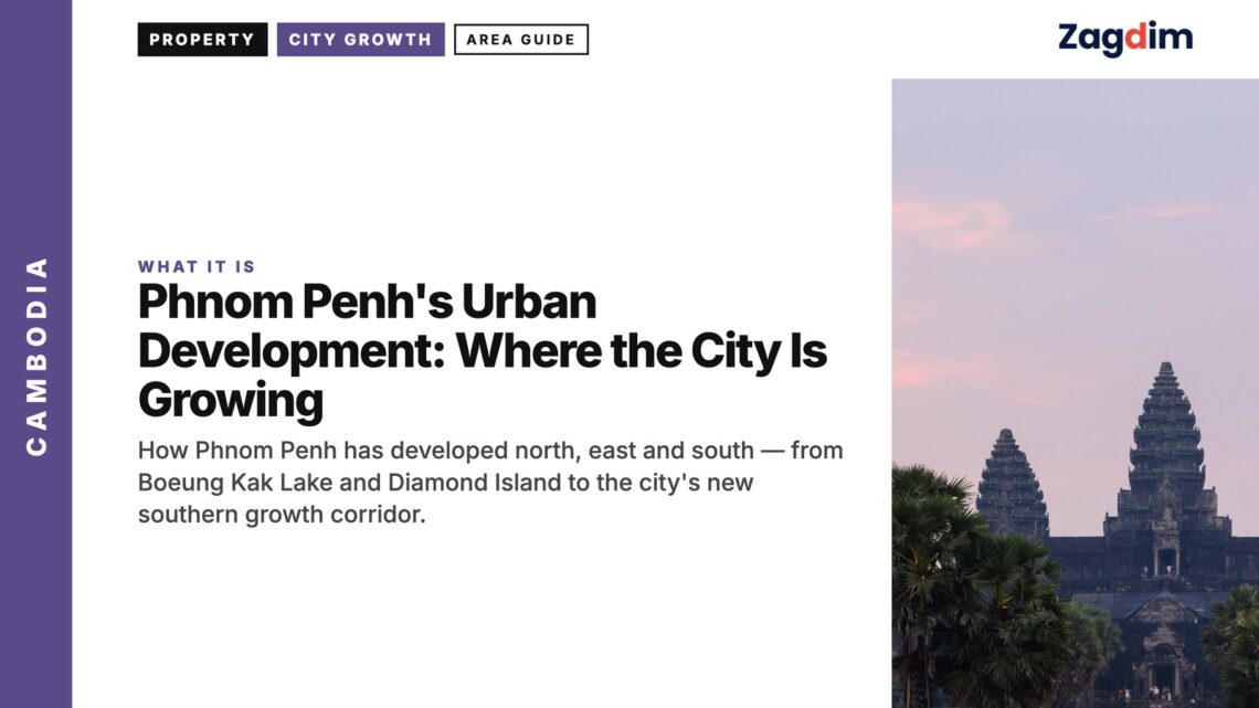 Landmark — Angkor Wat towers silhouette at sunrise, illustrating Phnom Penh's Urban Development: Where the City Is Growing