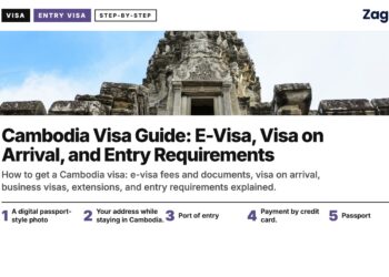 Temple — Angkor Wat stone tower and staircase, illustrating Cambodia Visa Guide: E-Visa, Visa on Arrival, and Entry Requirements