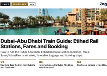 Landmark — Burj Al Arab framed by palm trees at resort, illustrating Dubai-Abu Dhabi Train Guide: Etihad Rail Stations, Fares and Booking