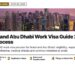 Night — Dubai Marina skyline illuminated at night, illustrating Dubai and Abu Dhabi Work Visa Guide 2025: Full Process