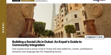 Architecture — Burj Khalifa framed by traditional Arabian archway, illustrating Building a Social Life in Dubai: An Expat's Guide to Community Integration