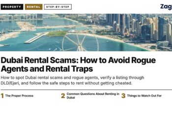 Aerial — Aerial view of Bluewaters Island and Ain Dubai wheel, illustrating Dubai Rental Scams: How to Avoid Rogue Agents and Rental Traps