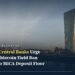 European Central Bank headquarters and the Frankfurt skyline at dawn, on the EU stablecoin rules story