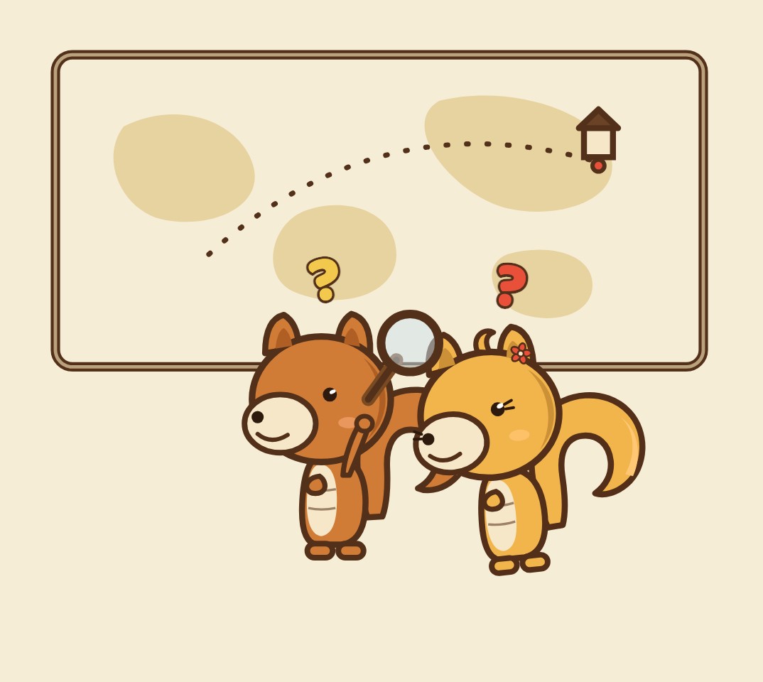 The two Zagdim squirrels studying a world map with a magnifying glass