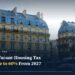 Haussmannian residential apartment buildings at Place Saint-Michel in Paris, illustrating a report that France's vacant-housing tax could rise to 60% from 2027