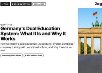 Landmark — Brandenburg Gate wide view with empty street Berlin, illustrating Germany's Dual Education System: What It Is and Why It Works