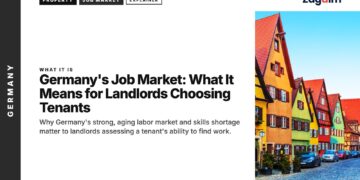 Architecture — Row of colorful gabled half-timbered houses on cobblestone street, illustrating Germany's Job Market: What It Means for Landlords Choosing Tenants