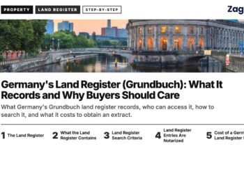 Landmark — Bode Museum dome with TV Tower reflected in the Spree at dusk, illustrating Germany's Land Register (Grundbuch): What It Records and Why Buyers Should Care