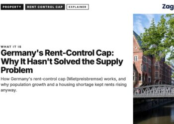 River — Historic red-brick building beside a canal bridge in Hamburg, illustrating Germany's Rent-Control Cap: Why It Hasn't Solved the Supply Problem