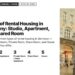 Street — Painted historic facade with bookshop and pedestrians in rain, illustrating Types of Rental Housing in Germany: Studio, Apartment, and Shared Room