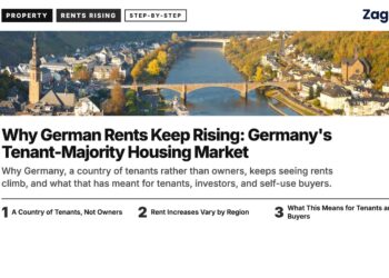 Aerial — Aerial view of riverside town on the Mosel with bridge Cochem, illustrating Why German Rents Keep Rising: Germany's Tenant-Majority Housing Market