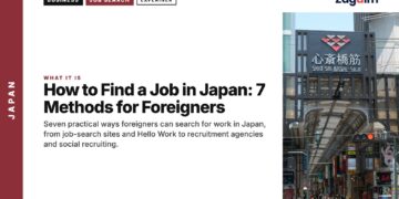 Street — shopping street exterior with billboards in Osaka, illustrating How to Find a Job in Japan: 7 Methods for Foreigners