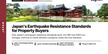 Temple — Byodo-in Phoenix Hall reflected in pond at Uji, illustrating Japan's Earthquake Resistance Standards for Property Buyers