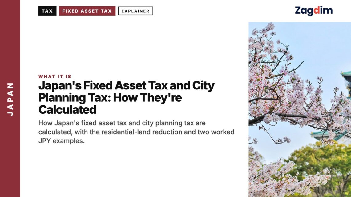 Landmark — Osaka Castle with cherry blossoms in bloom, illustrating Japan's Fixed Asset Tax and City Planning Tax: How They're Calculated