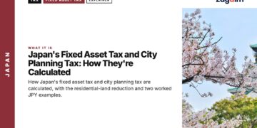 Landmark — Osaka Castle with cherry blossoms in bloom, illustrating Japan's Fixed Asset Tax and City Planning Tax: How They're Calculated
