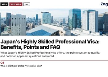 Skyline — Osaka city skyline in daytime, illustrating Japan's Highly Skilled Professional Visa: Benefits, Points and FAQ