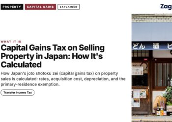 Street — traditional izakaya shopfront with Japanese signage, illustrating Capital Gains Tax on Selling Property in Japan: How It's Calculated