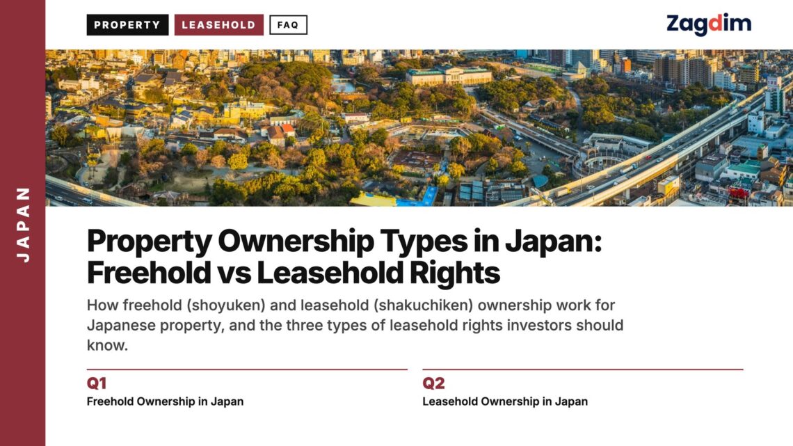 Aerial — aerial panorama of Osaka cityscape with tower, illustrating Property Ownership Types in Japan: Freehold vs Leasehold Rights