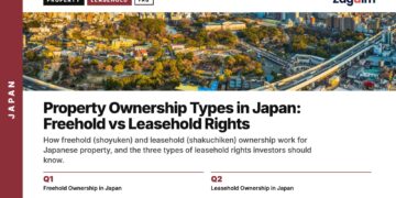 Aerial — aerial panorama of Osaka cityscape with tower, illustrating Property Ownership Types in Japan: Freehold vs Leasehold Rights