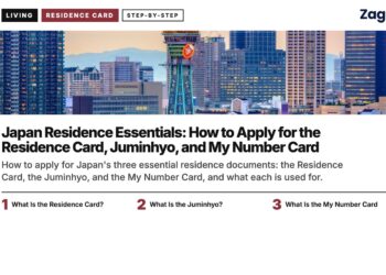 Skyline — Osaka skyline with tower at sunset, illustrating Japan Residence Essentials: How to Apply for the Residence Card, Juminhyo, and My Number Card