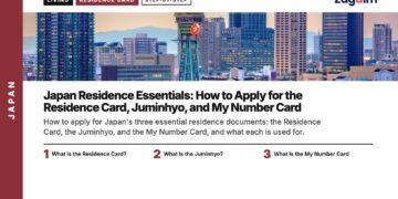 Skyline — Osaka skyline with tower at sunset, illustrating Japan Residence Essentials: How to Apply for the Residence Card, Juminhyo, and My Number Card