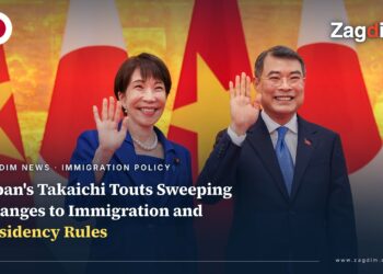 Japanese PM Sanae Takaichi at an official state visit, as her government pushes immigration and residency rule changes