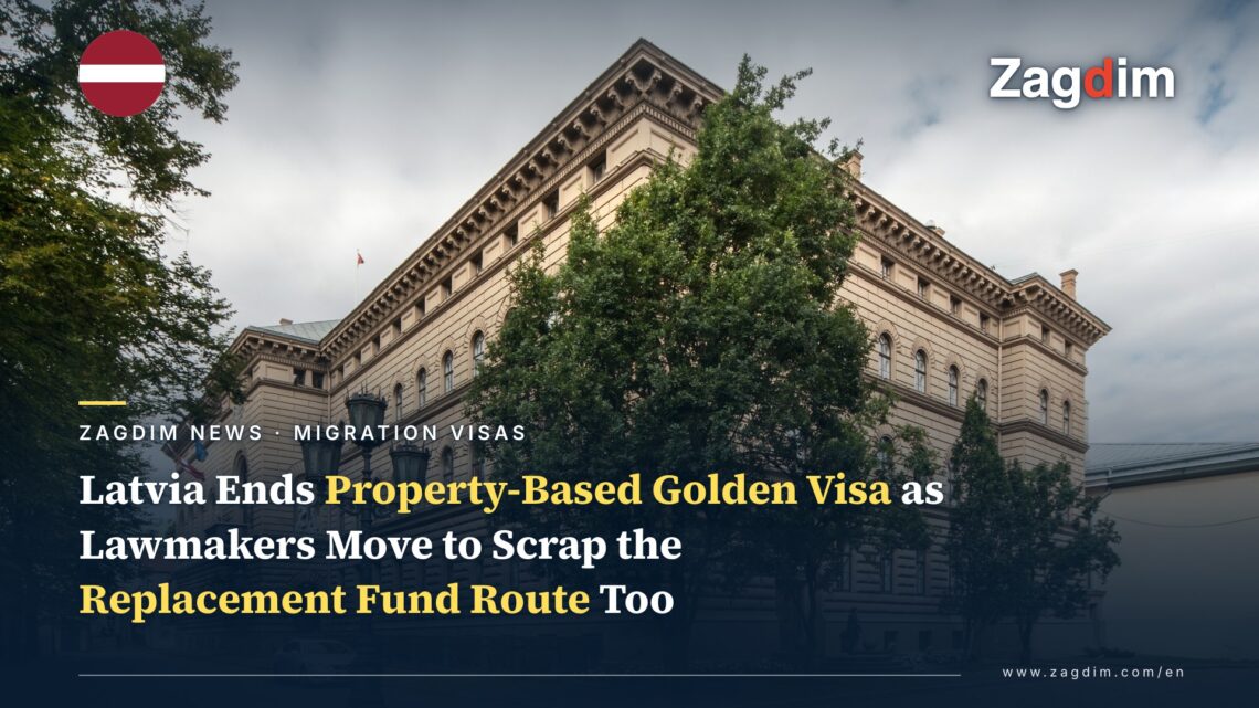Exterior of the Saeima, Latvia's Parliament, which passed the law ending the property-based golden visa