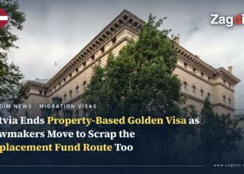 Exterior of the Saeima, Latvia's Parliament, which passed the law ending the property-based golden visa