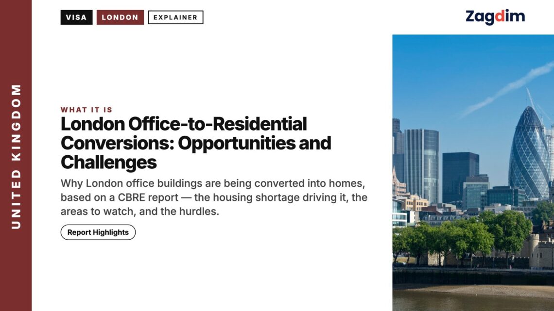 Tower of London and the City skyline, illustrating London Office-to-Residential Conversions: Opportunities and Challenges