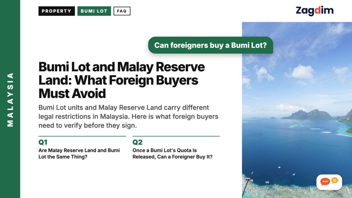 Aerial view of a deep blue channel between coral islands, illustrating Bumi Lot and Malay Reserve Land: What Foreign Buyers Must Avoid