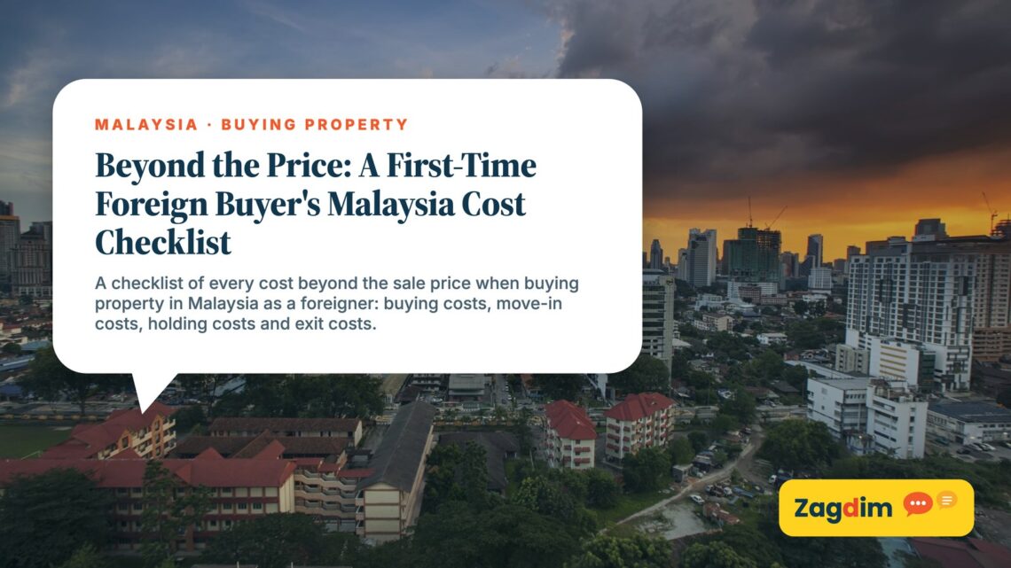 Kuala Lumpur skyline at dusk with dramatic clouds, illustrating Beyond the Price: A First-Time Foreign Buyer's Malaysia Cost Checklist