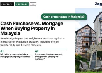 Bavarian-style themed resort with pond and flags, illustrating Cash Purchase vs. Mortgage When Buying Property in Malaysia