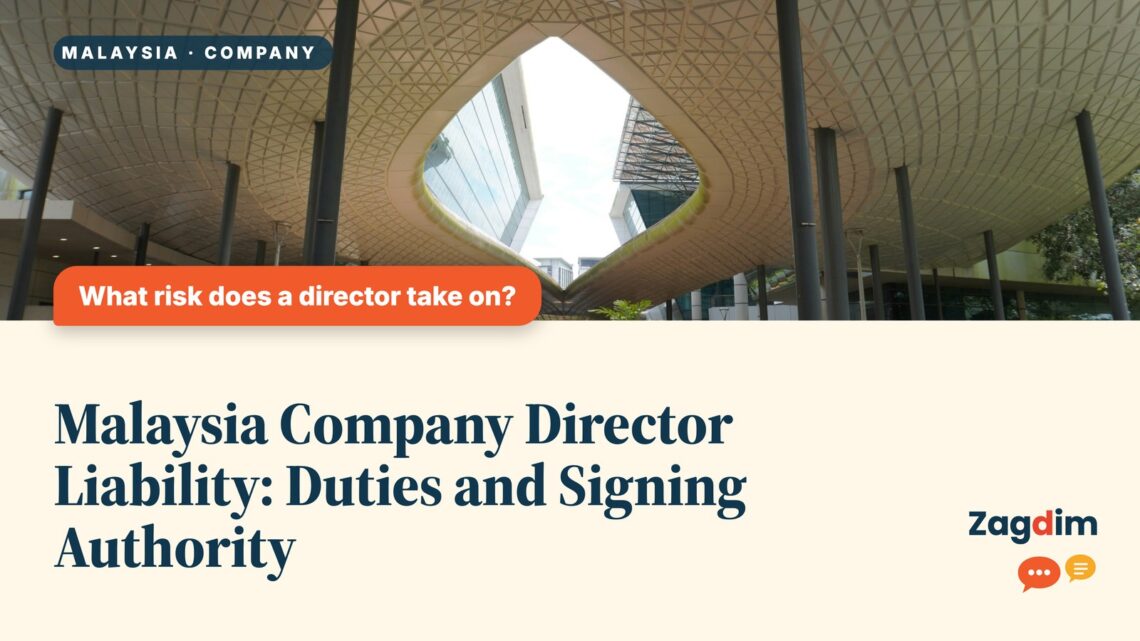 Modern building interior with oculus roof Kuala Lumpur, illustrating Malaysia Company Director Liability: Duties and Signing Authority