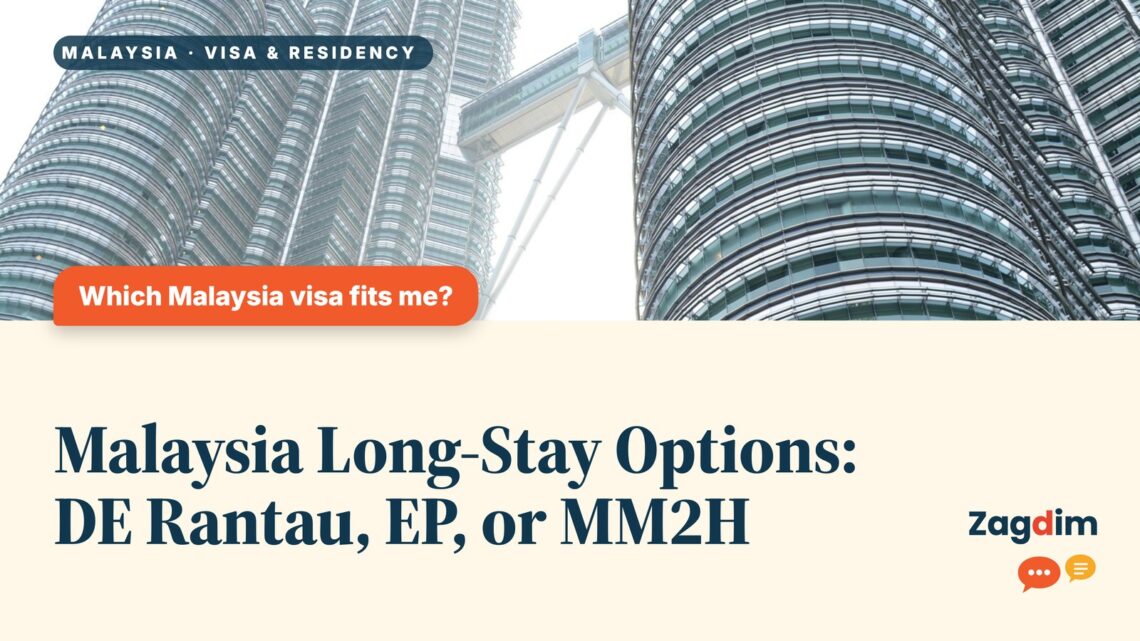Low angle view of the Petronas Towers, illustrating Malaysia Long-Stay Options: DE Rantau, EP, or MM2H