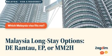 Low angle view of the Petronas Towers, illustrating Malaysia Long-Stay Options: DE Rantau, EP, or MM2H