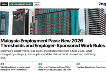 Skyline — Kuala Lumpur skyline with mosque and fountain foreground, illustrating Malaysia Employment Pass: New 2026 Thresholds and Employer-Sponsored Work Rules