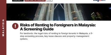 Night — Petronas Towers at night with fountain show, illustrating Risks of Renting to Foreigners in Malaysia: A Screening Guide