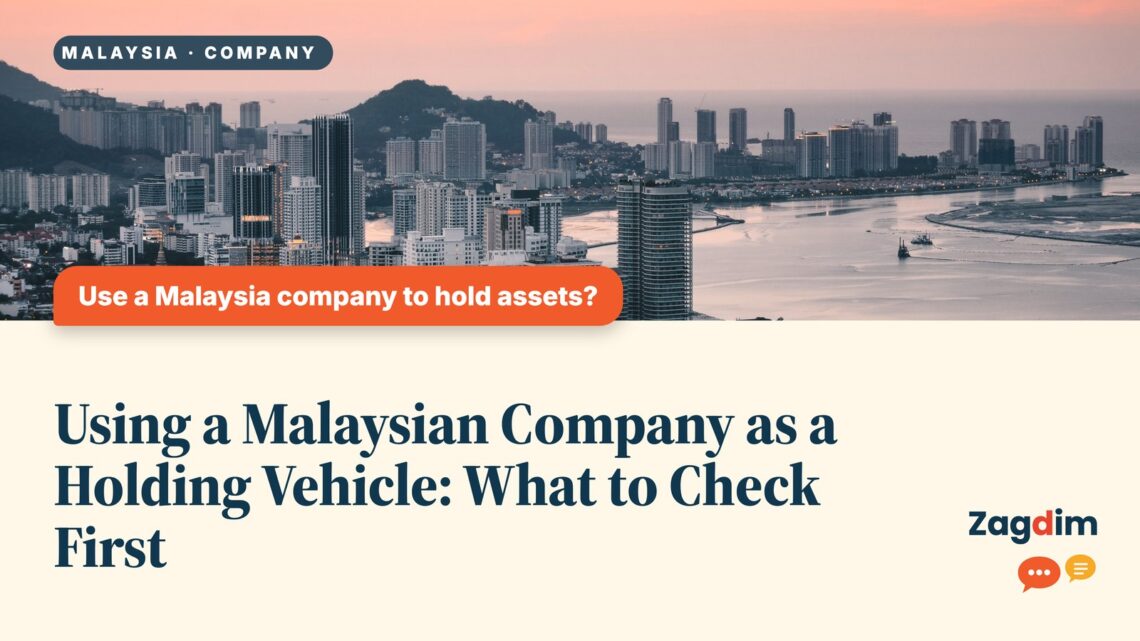 George Town skyline along the waterfront at dusk, illustrating Using a Malaysian Company as a Holding Vehicle: What to Check First